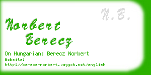 norbert berecz business card